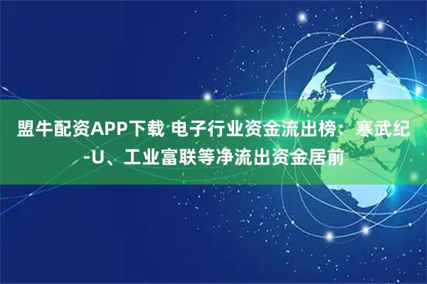 盟牛配资APP下载 电子行业资金流出榜：寒武纪-U、工业富联等净流出资金居前