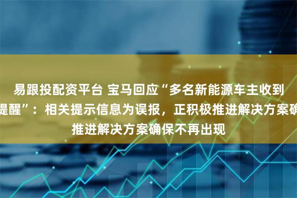 易跟投配资平台 宝马回应“多名新能源车主收到更换蓄电池提醒”：相关提示信息为误报，正积极推进解决方案确保不再出现